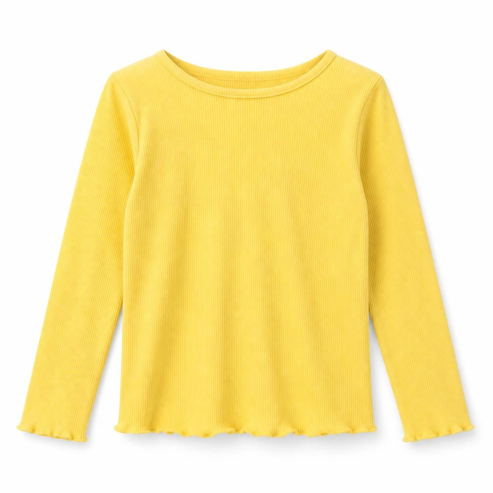 Front view of George girls’ yellow basic t-shirt, size 2-3, years