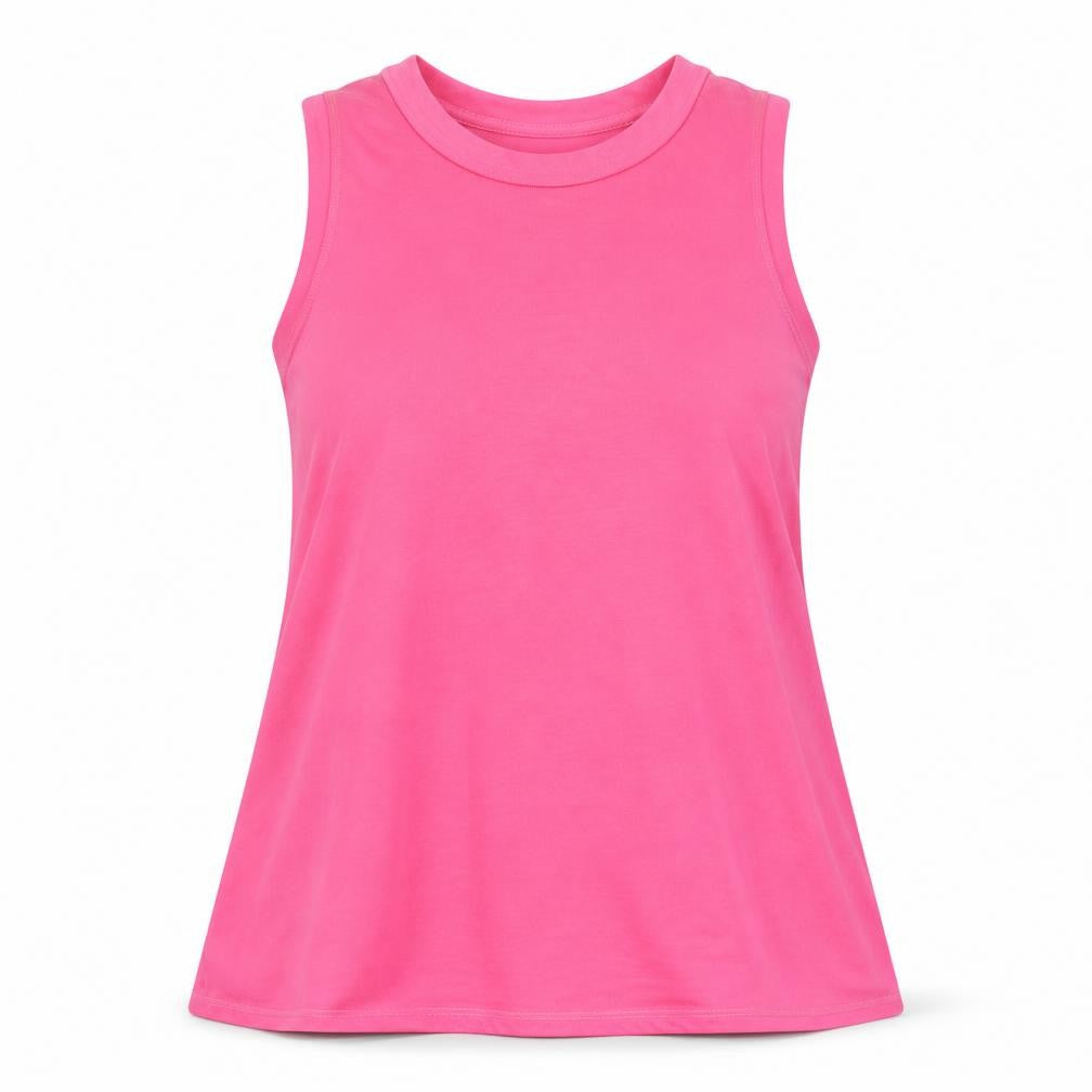 Front view of Papaya women’s pink basic tank, size UK 8