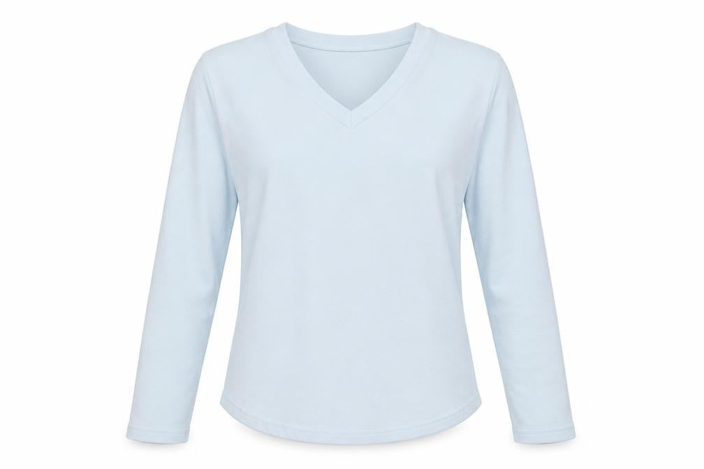 Front view of George women’s blue solid fleece top pyjama top, size M