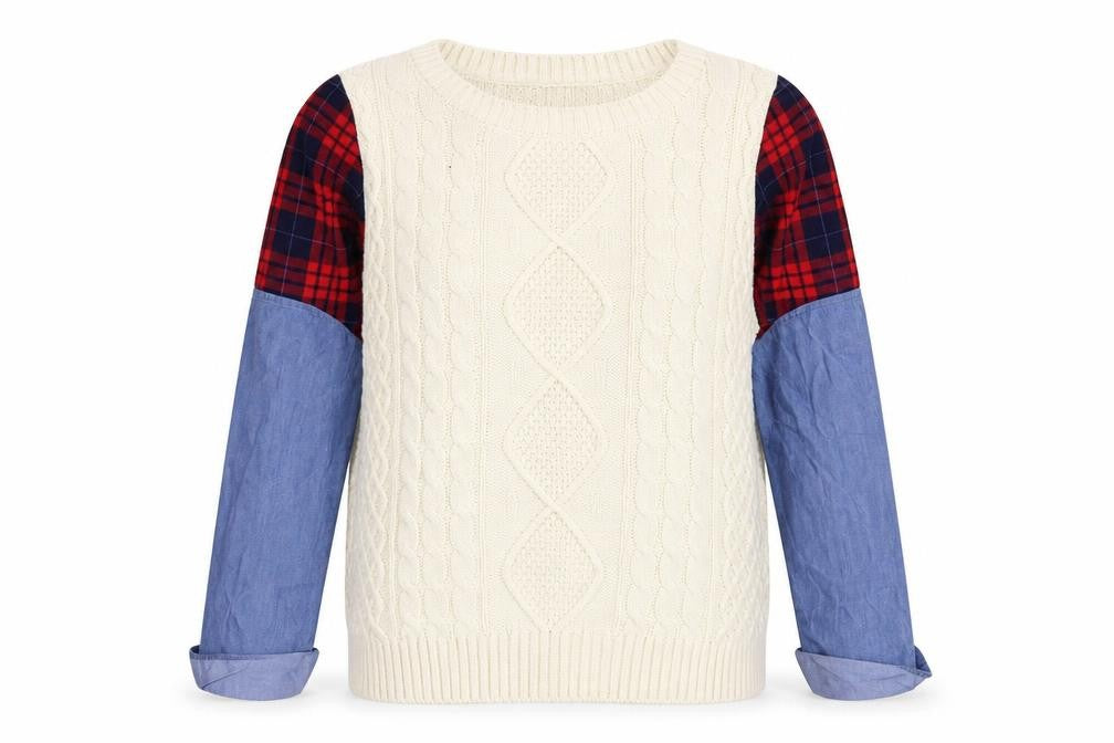 Front view of Noisy May women’s ivory knit jumper, size UK 8