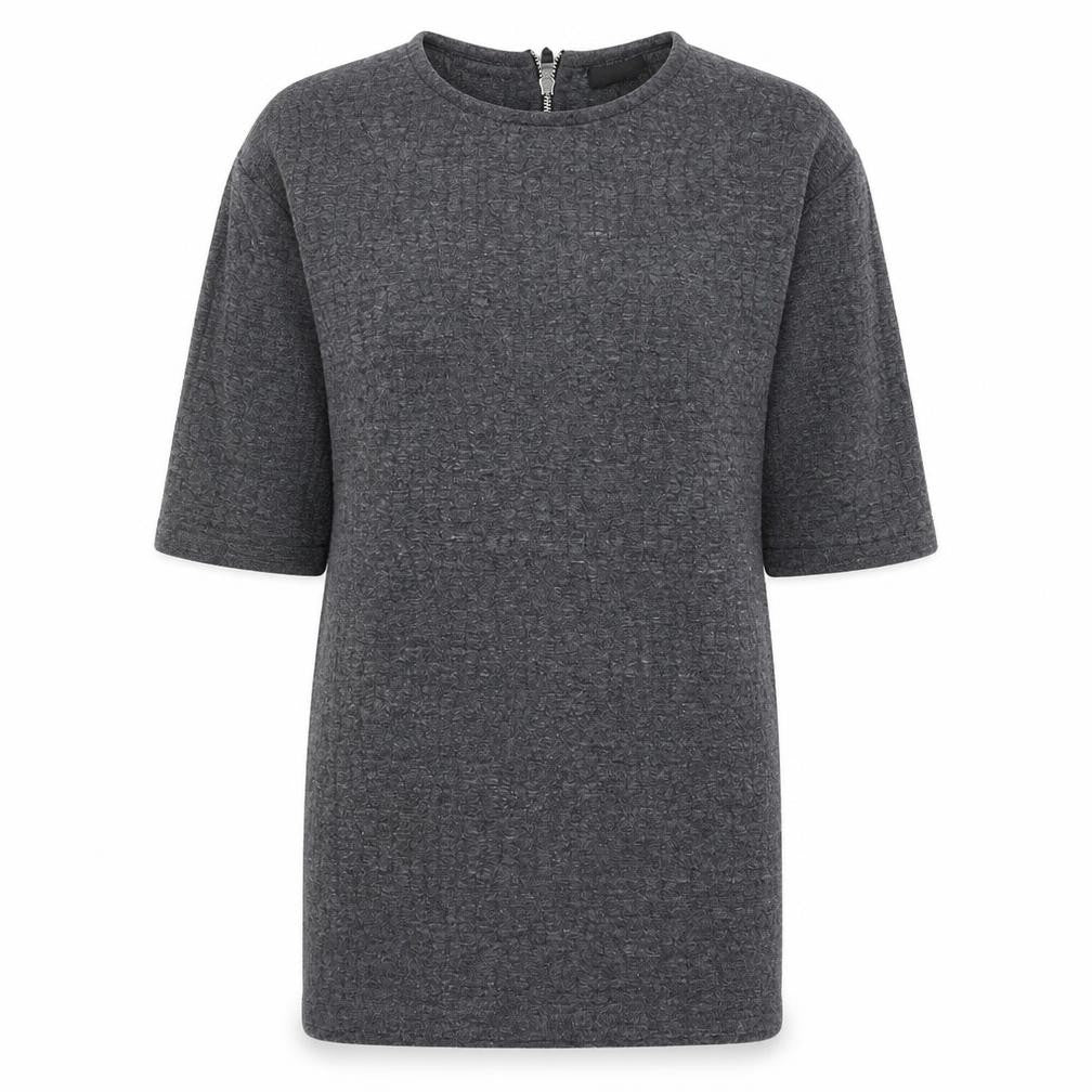 Front view of Topshop women’s grey knit jumper, size UK 10