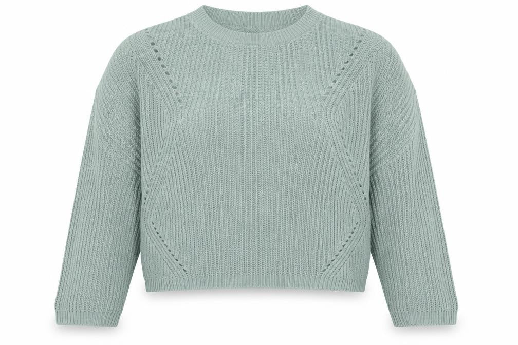 Front view of Peacocks women’s green knit jumper, size XL