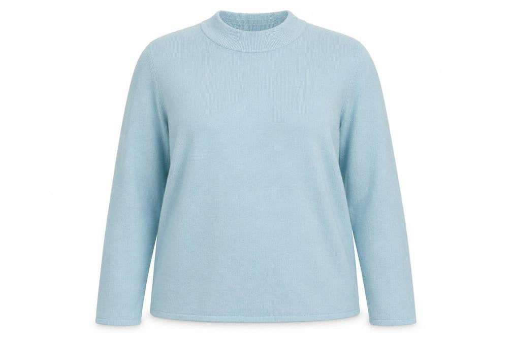 Front view of Bonmar women’s blue knit jumper, size UK 16