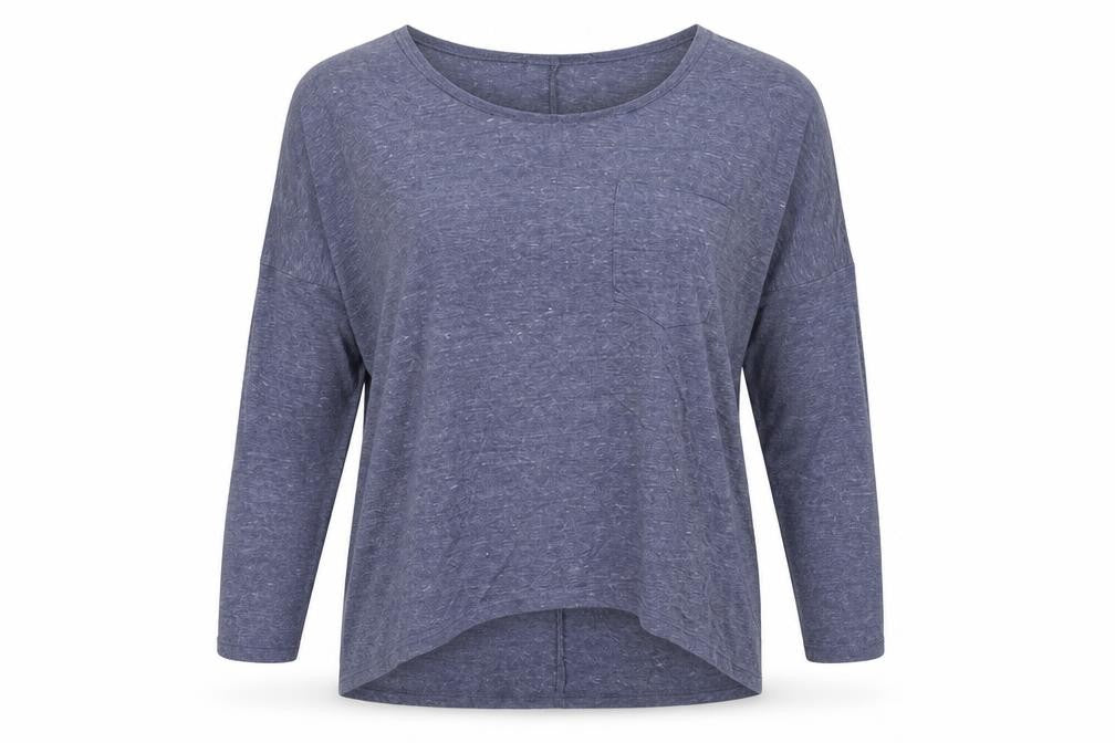 Front view of Topshop women’s blue basic blouse, size UK 6