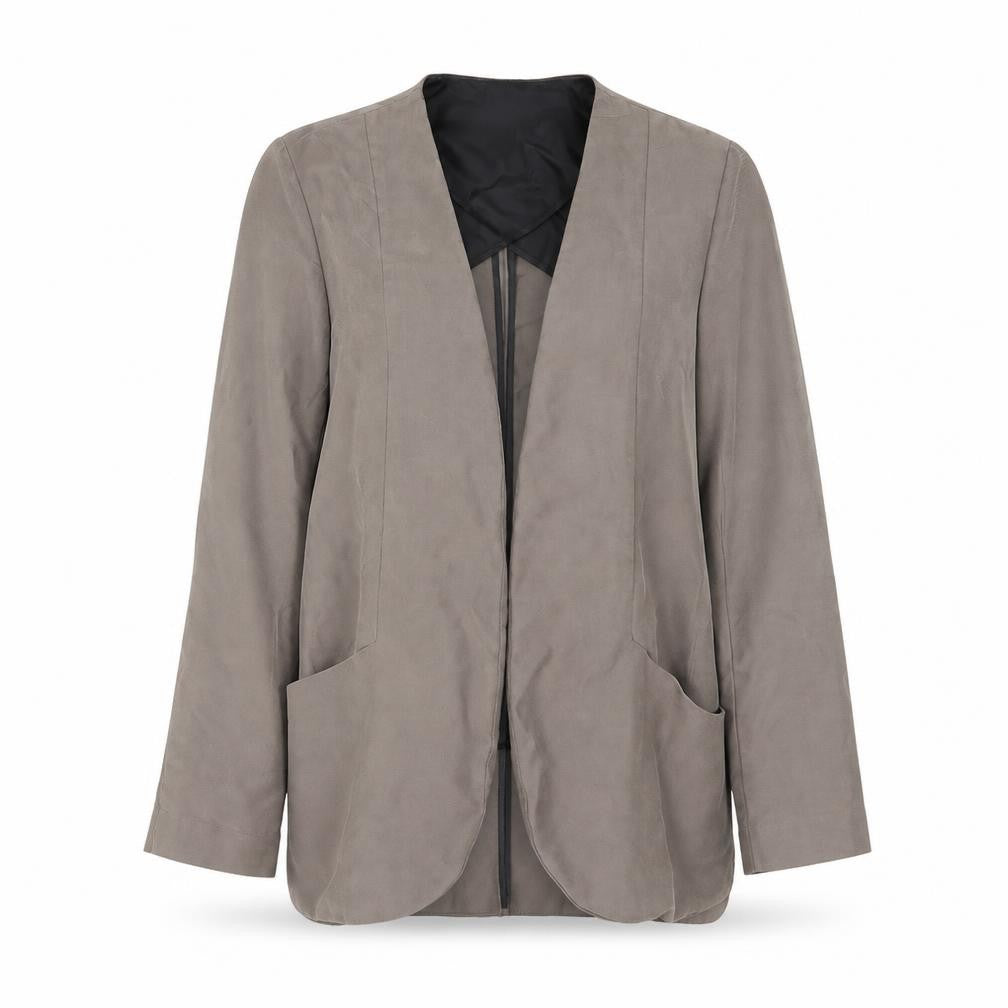 Front view of H&M women’s green jacket blazer, size UK 10