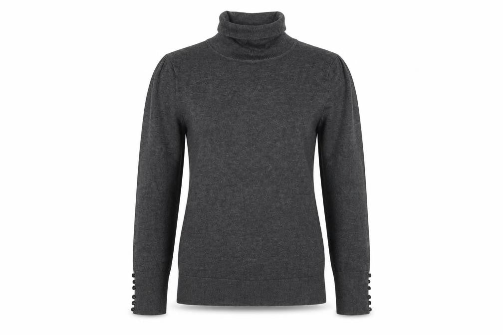 Front view of Miladys women’s grey jumper, size UK 12