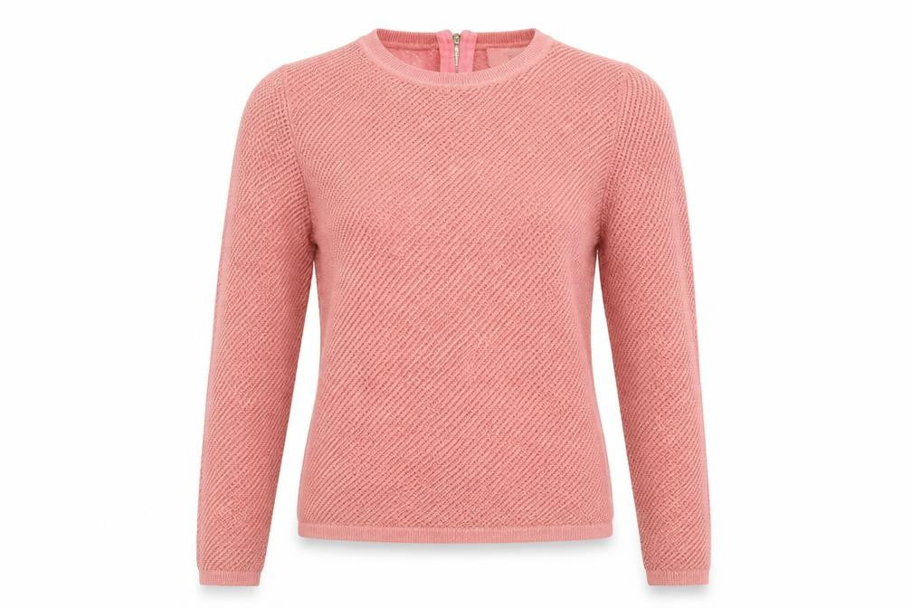 Front view of Next women’s pink jumper, size UK 6