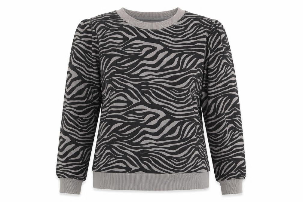 Front view of Next women’s black geometric jumper, size UK 6