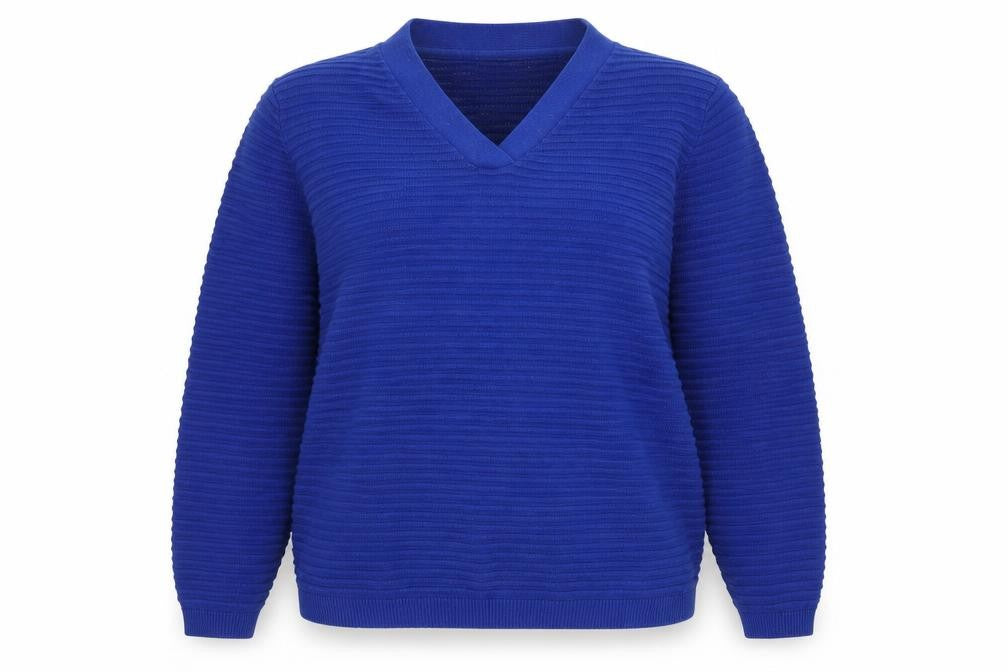 Front view of Fransa women’s blue jumper, size L
