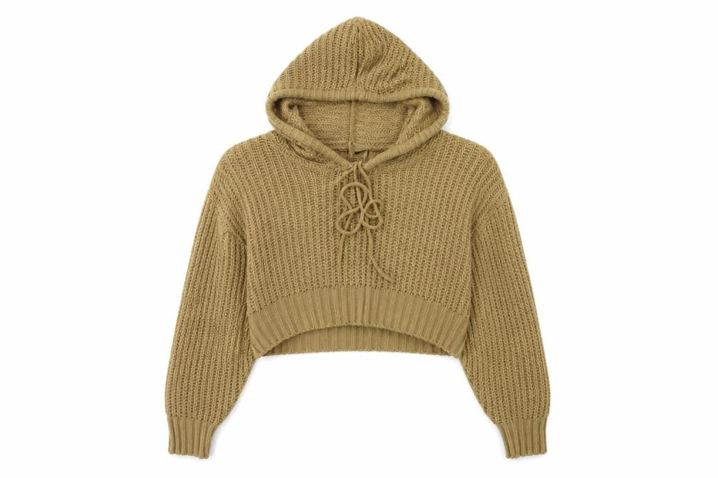 Front view of PRETTYLITTLETHING women’s brown knit jumper, size S