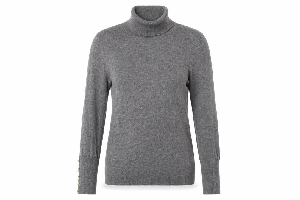 Front view of H&M women’s grey knit jumper, size S