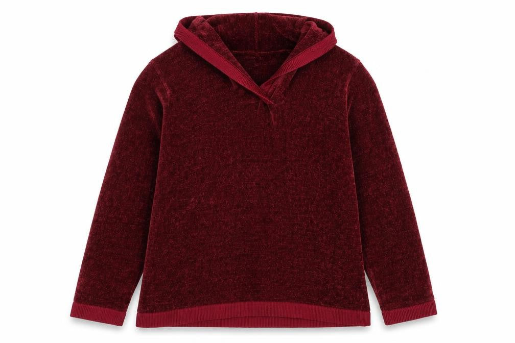 Front view of zig zag girls’ red jumper, size 2-3, years