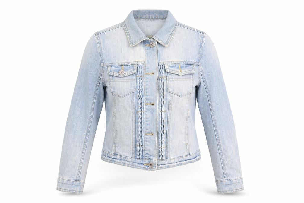 Front view of 365 women’s blue jacket, size UK 8, - denim jacket