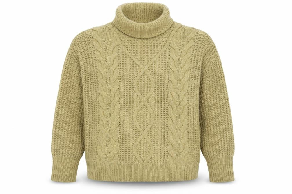 Front view of Primark women’s beige knit jumper, size UK 12