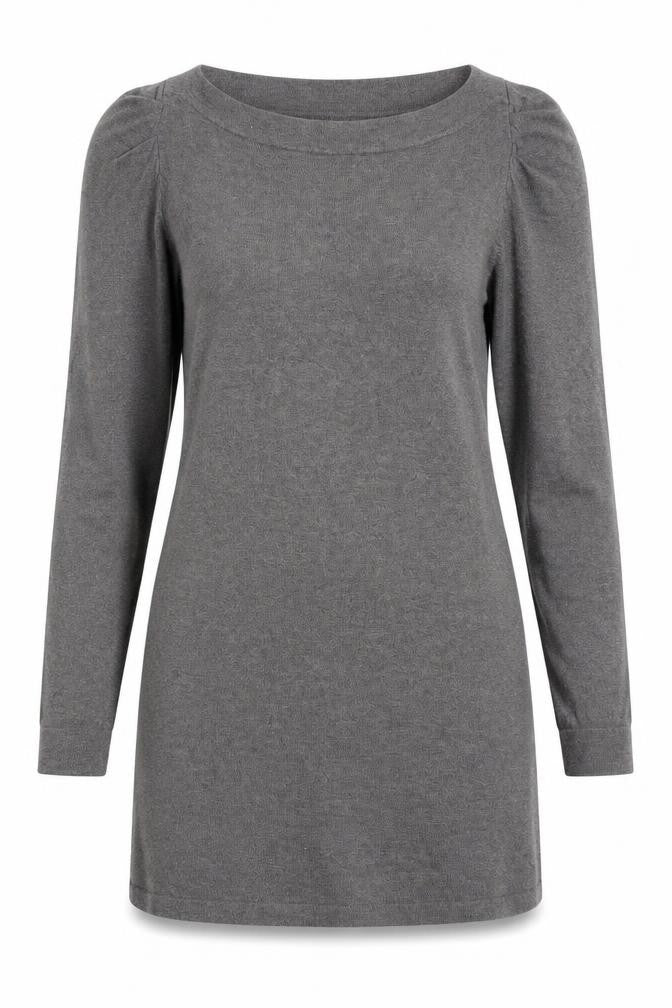 Front view of Warehouse women’s grey knit jumper, size UK 14