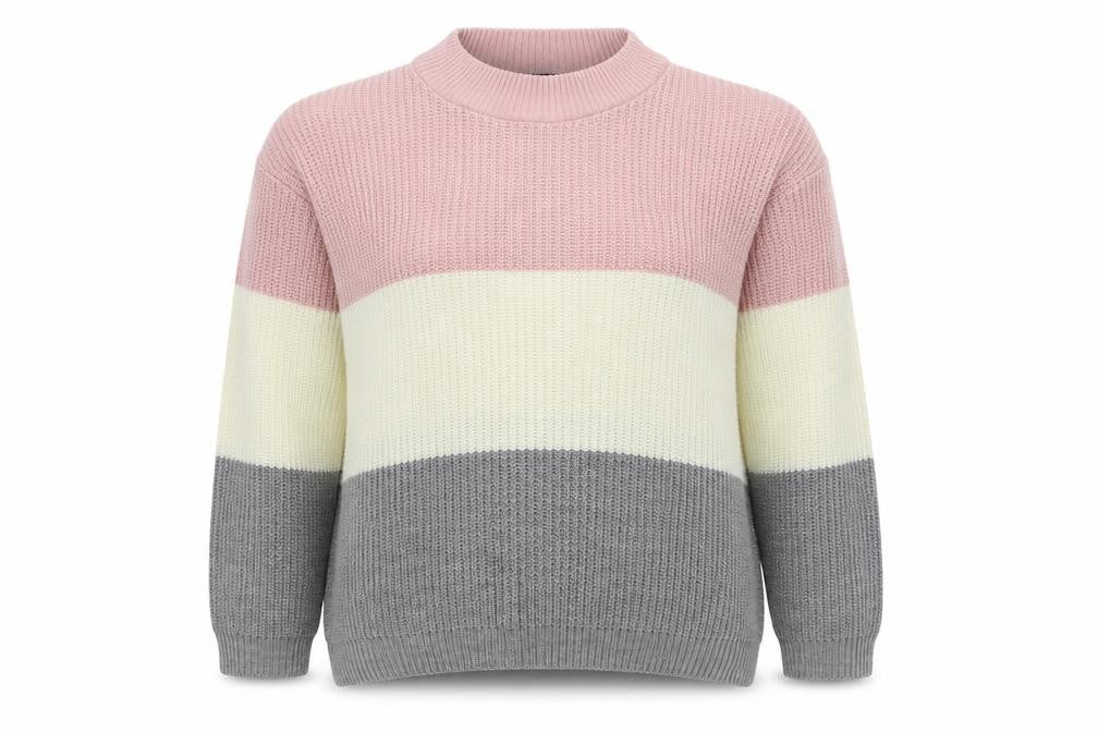 Front view of Select women’s multicoloured knit jumper, size UK 14