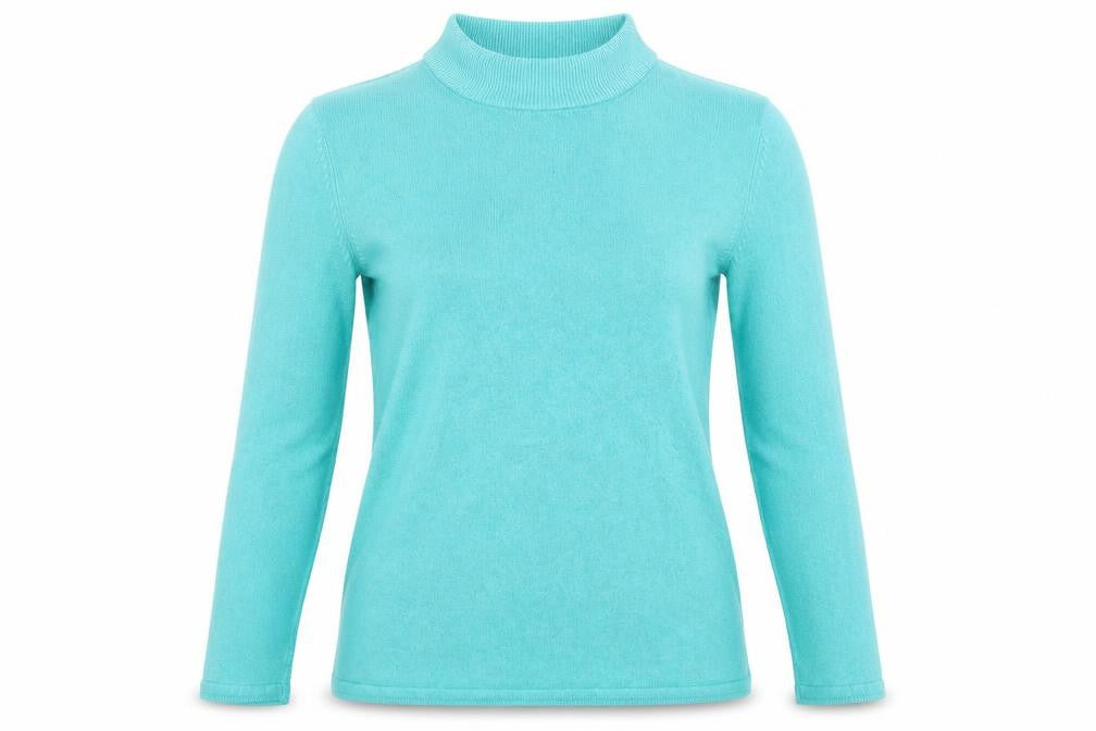 Front view of Bonmarché women’s green knit jumper, size S
