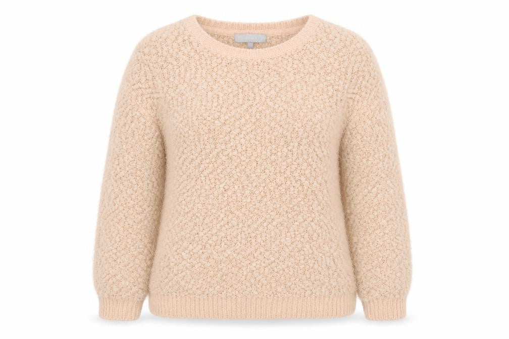 Front view of Red Herring women’s beige knit jumper, size UK 12