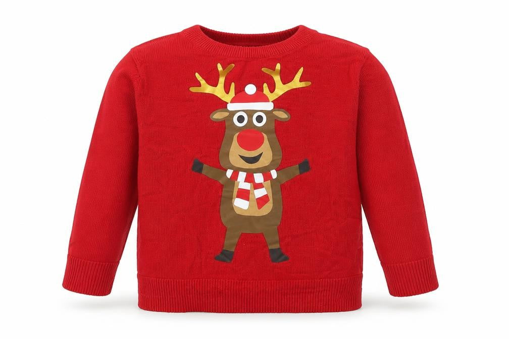 Front view of H&M girls’ red jumper, size 2, years