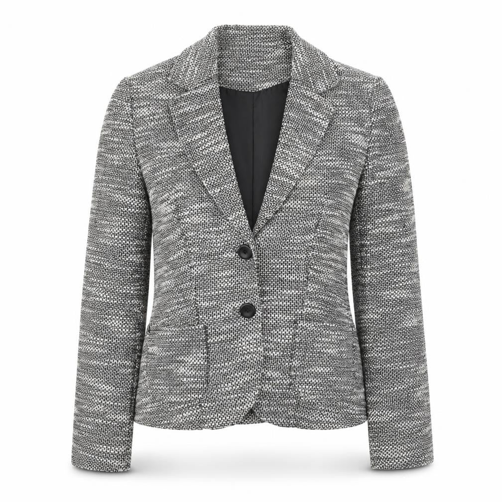 Front view of M&Co women’s black jacket blazer, size UK 10