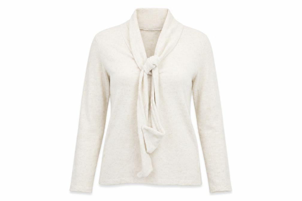 Front view of Tu women’s beige knit jumper, size UK 8
