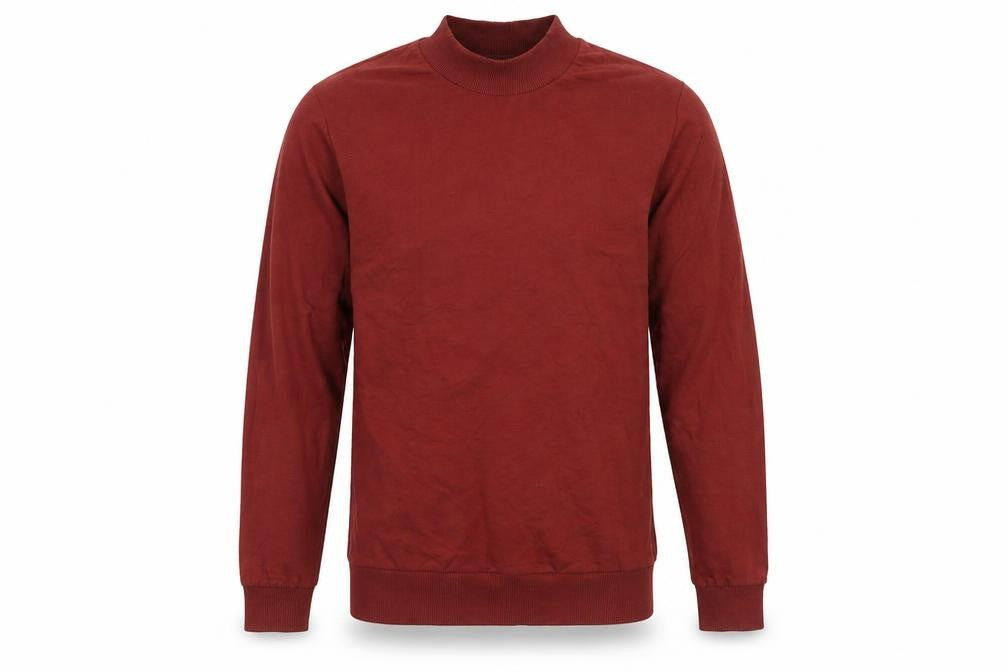 Front view of ASOS men’s brown pullover sweatshirt, size M