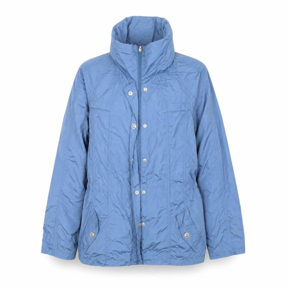 Front view of Laura Torelli women’s blue rain coat coat, size UK 12