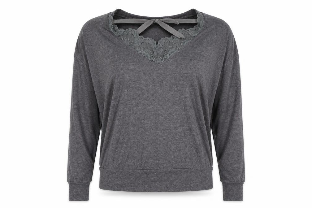 Front view of New Look women’s grey basic t-shirt, size UK 12