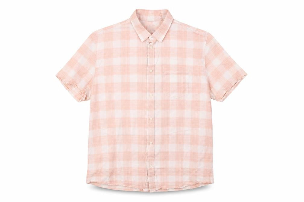 Front view of Matalan men’s red check button-up, size XL, - 44inch