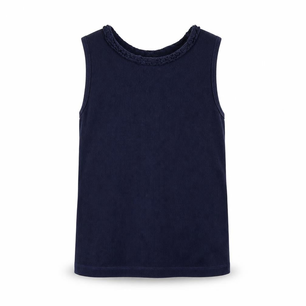 Front view of George girls’ blue basic tank, size 5-6, years