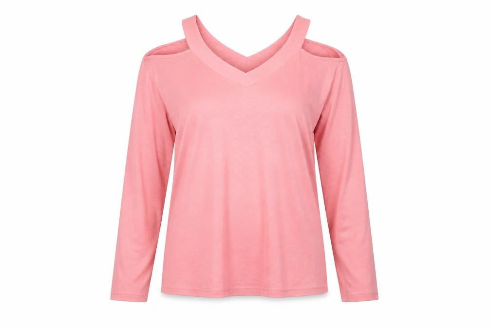 Front view of Primark women’s pink pullover sweatshirt, size UK 14