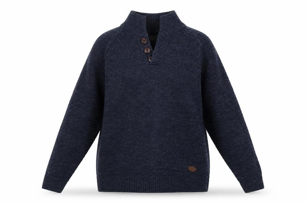 Front view of Matalan women’s blue knit pullover sweatshirt, size M