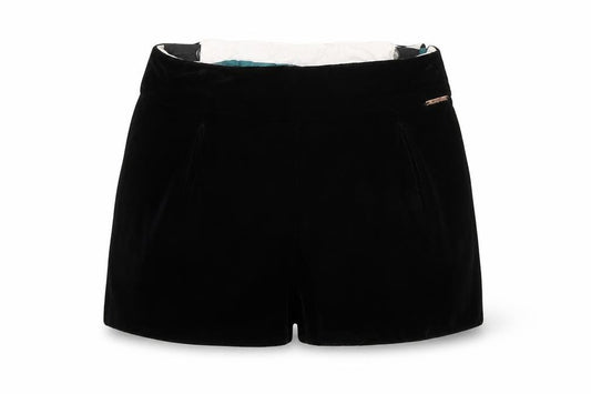 Front view of Marks & Spencer girls’ black cut-off shorts, size 6-7, years