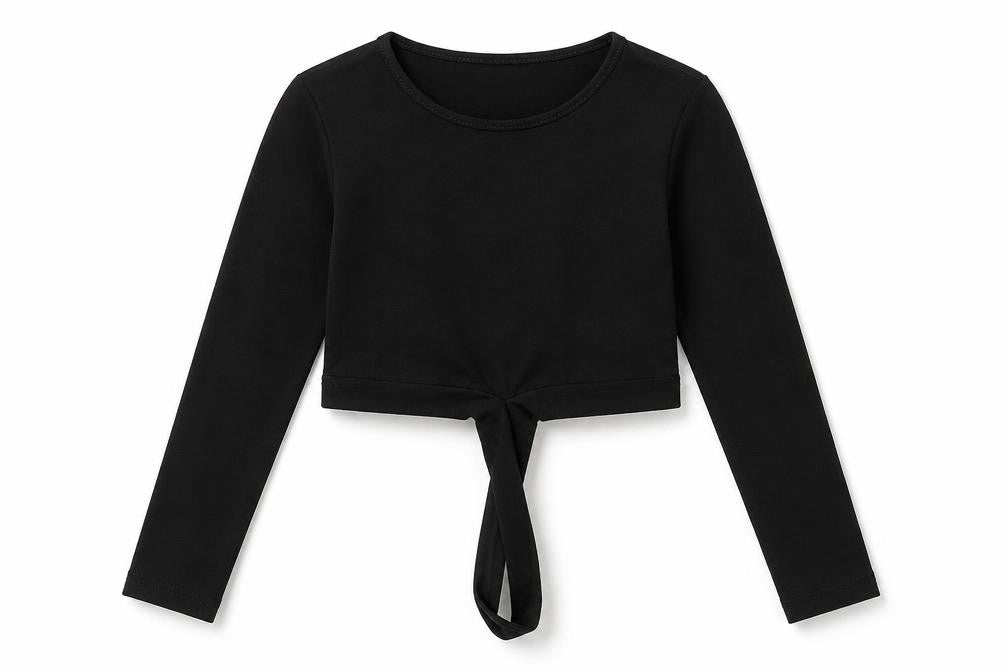 Front view of SHEIN girls’ black basic t-shirt, size 9-10, years