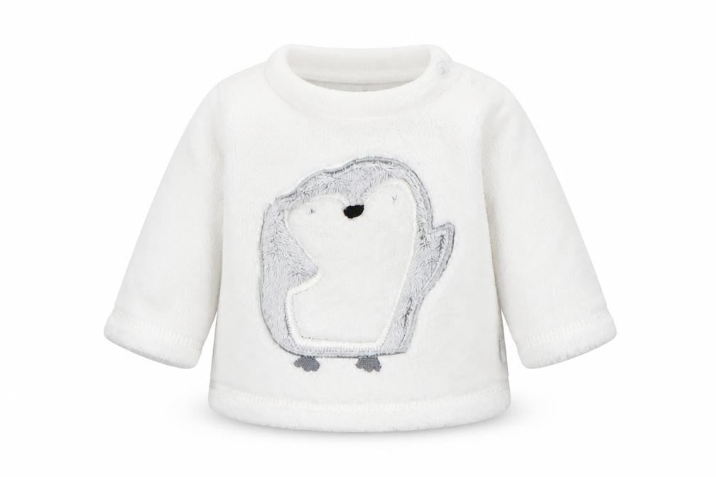 F&F Baby White Solid   Pyjama Top Size 0-3 Months  - animal print detail