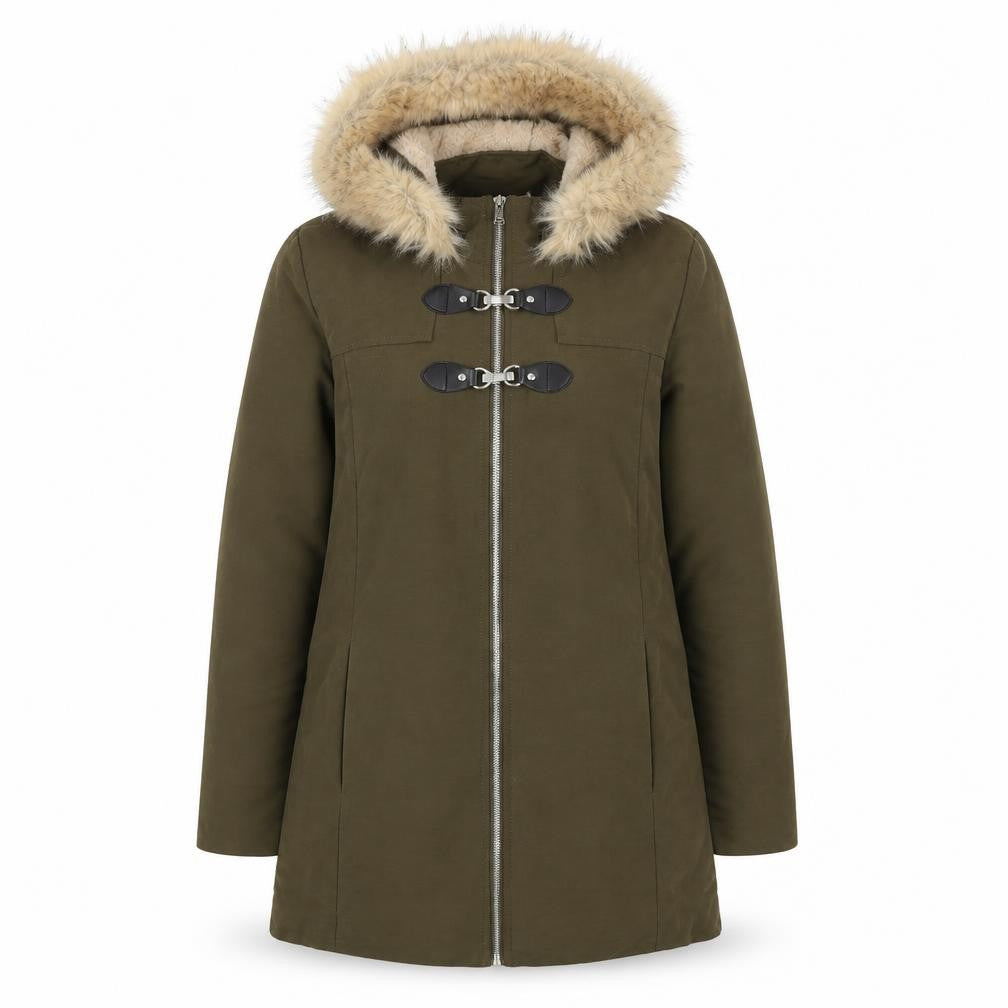 Front view of Primark women’s green quilted coat size 2xs