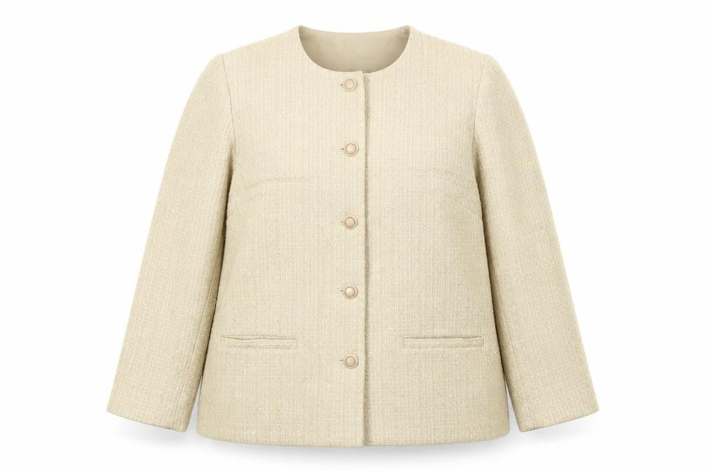Front view of Daxon women’s brown jacket blazer, size UK 14