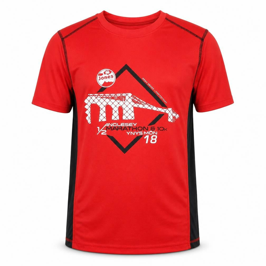 Front view of Titan Sports men’s red basic t-shirt, size S