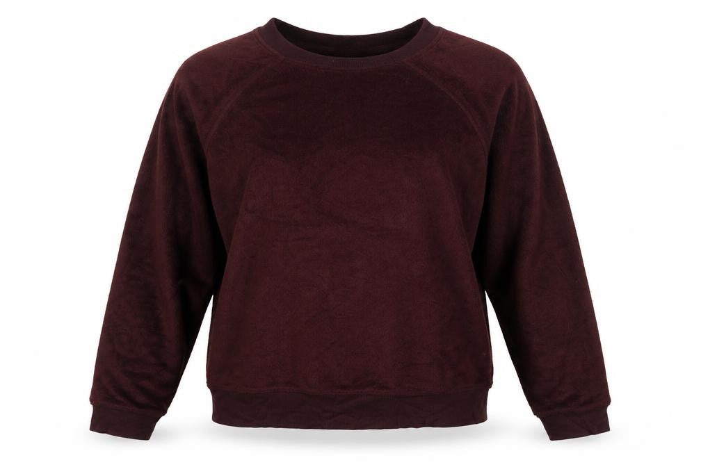 Front view of Topshop women’s purple jumper, size UK 10
