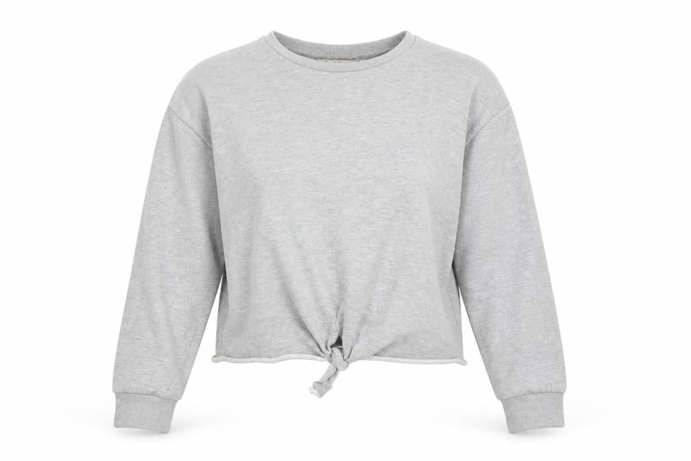 Front view of Miss Selfridge women’s grey jumper, size UK 6