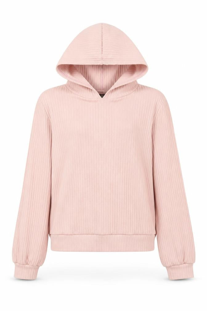 Front view of New Look girls’ pink pullover hoodie, size 14, years