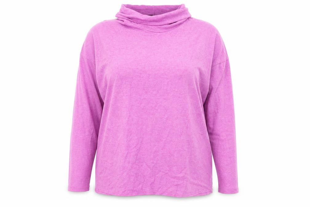 Front view of Senzatempo women’s purple jumper, size 2XL
