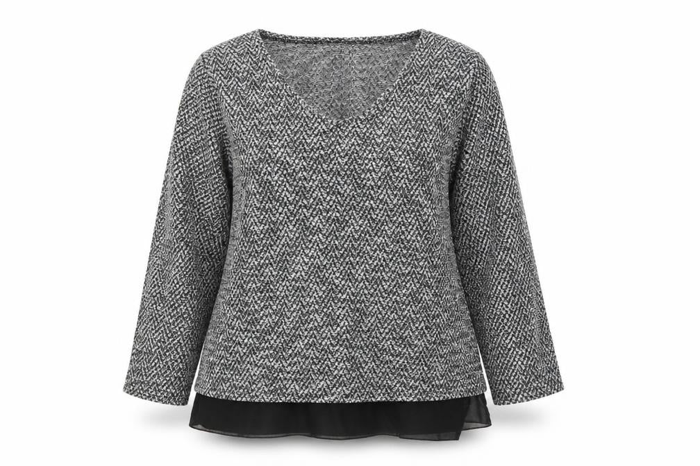 Front view of Peacocks women’s grey jumper, size XL