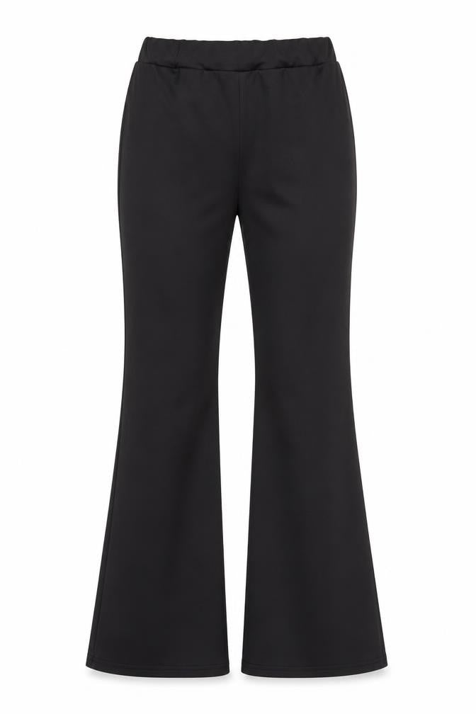 Front view of Preworn women’s black trousers, size S, 30-inch leg