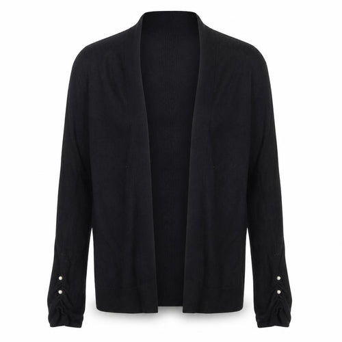 Zoe & Phoebe Womens Black  Rayon Cardigan Jumper Size M  - Pearls
