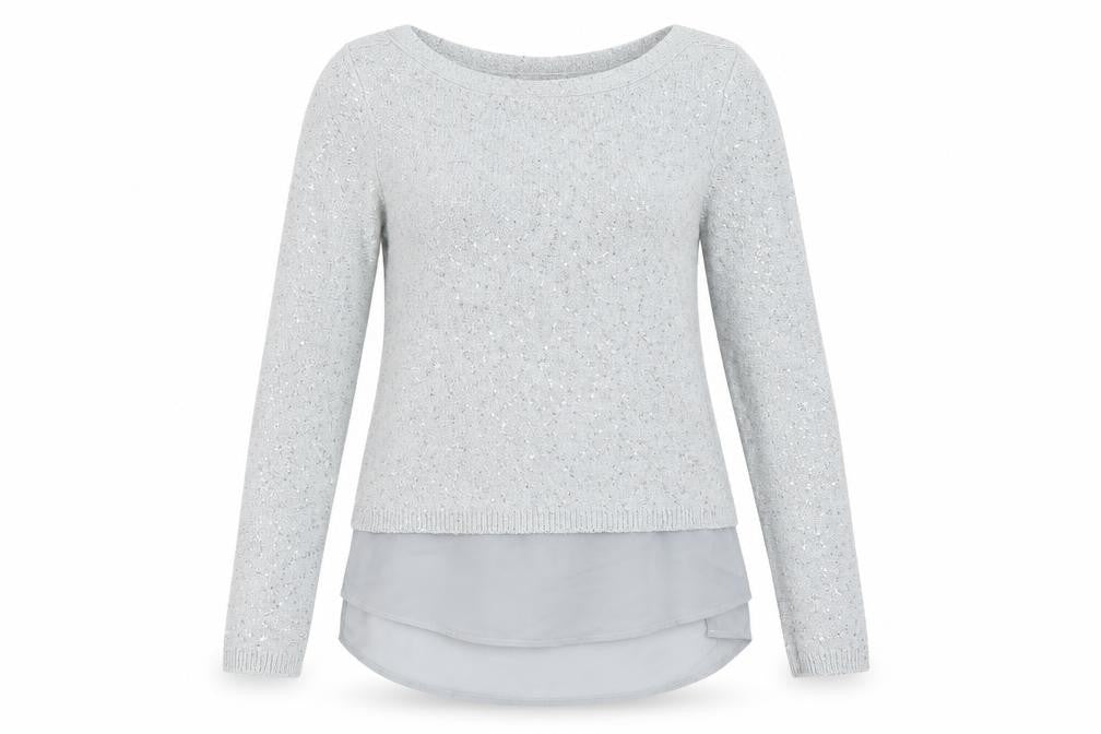 Front view of Oasis women’s grey jumper, size XS