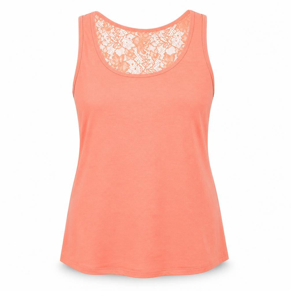 Front view of George women’s pink basic tank, size UK 14