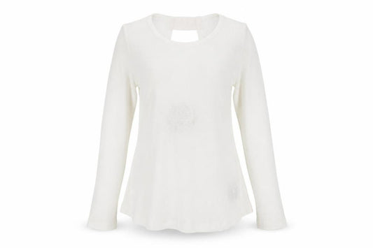 Front view of Next women’s white basic blouse, size UK 12