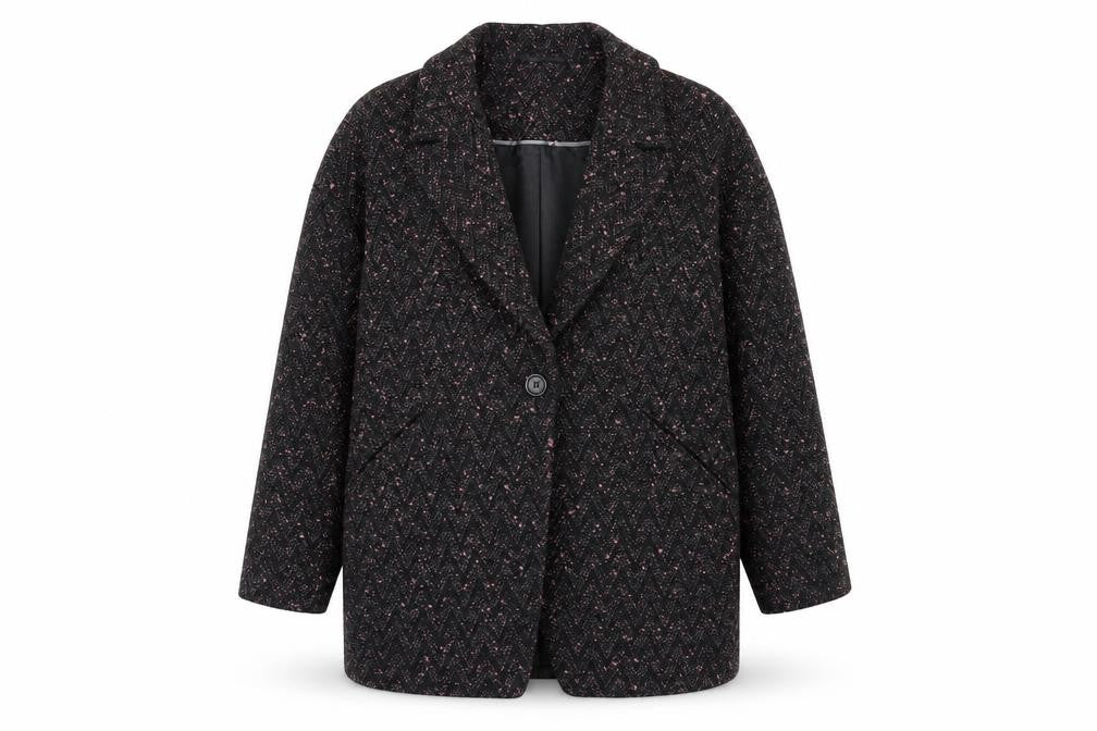 Front view of Marks & Spencer women’s black jacket, size UK 8
