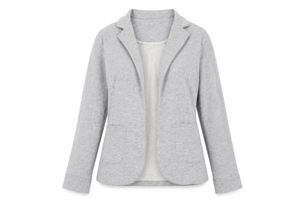 Front view of Papaya women’s grey jacket, size UK 16